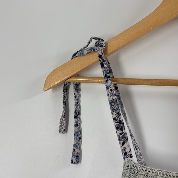 Fashion Fuse blue and white ditzy print cotton spaghetti strap maxi slip dress - Picture 8 of 14